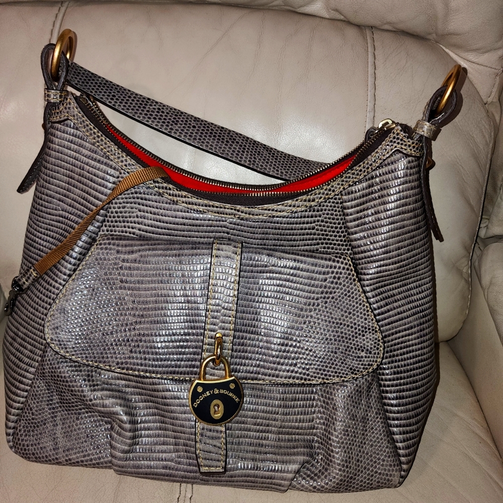 Dooney and Bourke Santorini Lizard Embossed Hobo